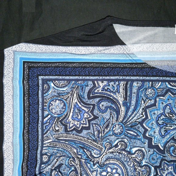4/$20 | Ricki's Blue Paisley Design Batwing Sleeve Top - Picture 3 of 6